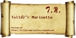 Tollár Marinetta névjegykártya